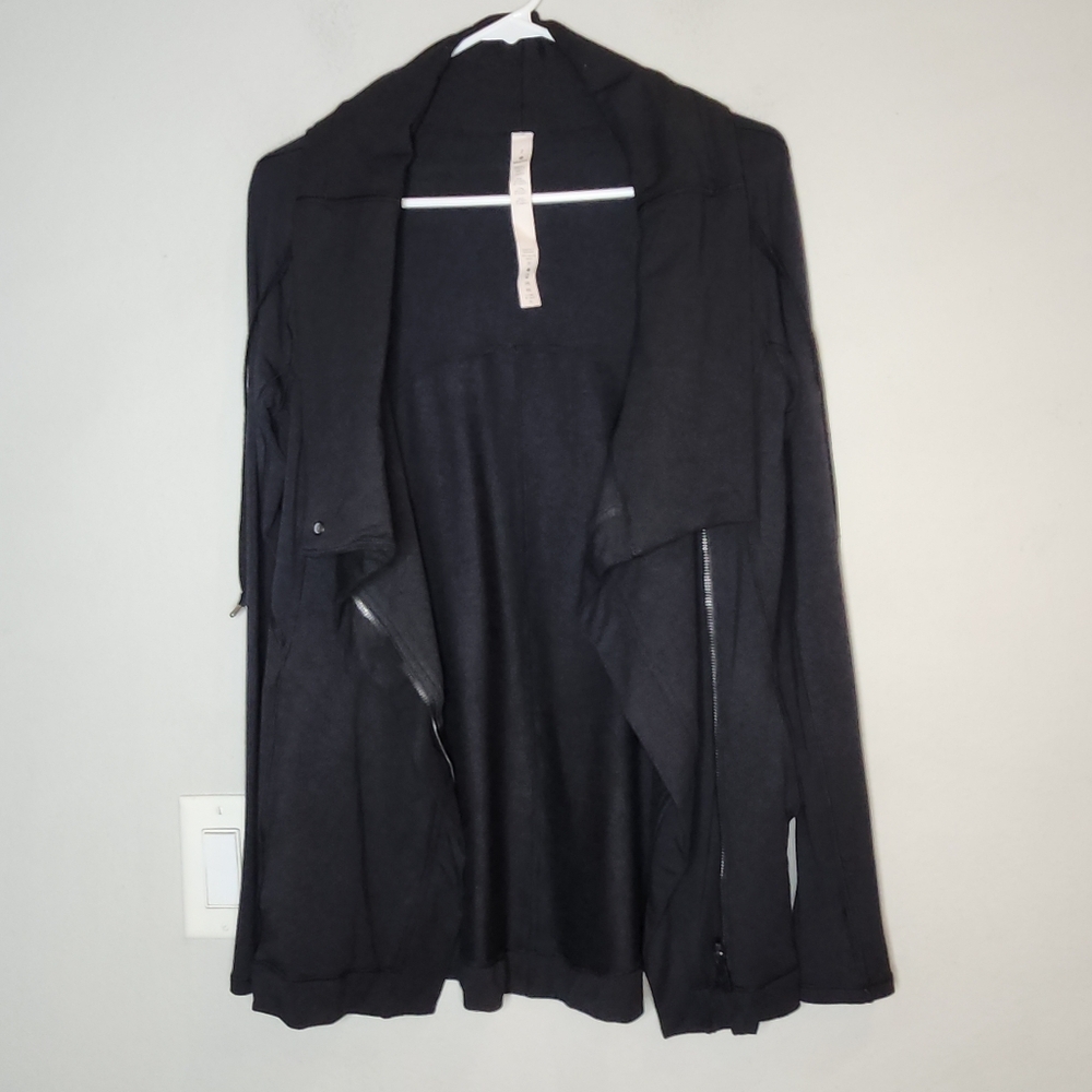 Lululemon Coast Easy Wrap Black Jacket Jersey‎ Modal French Terry Size 2